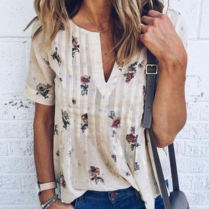 Jenna - V-Neck Casual Summer T-Shirt