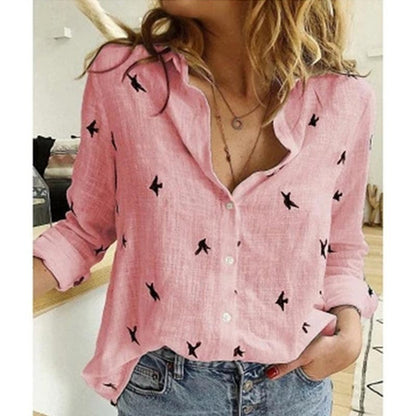 Linda - Casual Loose Long Sleeve Linen Shirt
