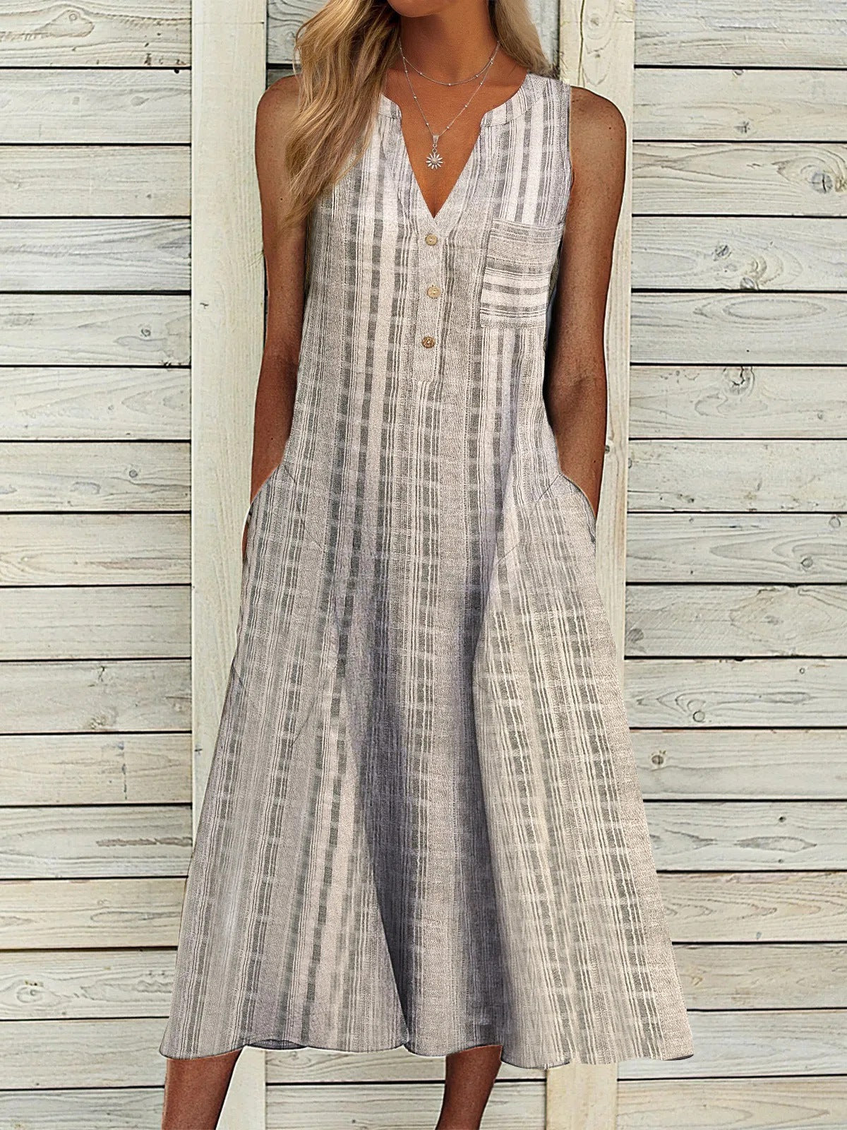 Jenny - Summer Striped Dress with Pockets