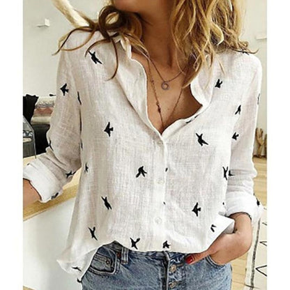 Linda - Casual Loose Long Sleeve Linen Shirt