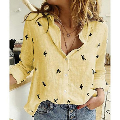 Linda - Casual Loose Long Sleeve Linen Shirt