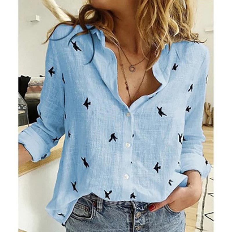 Linda - Casual Loose Long Sleeve Linen Shirt