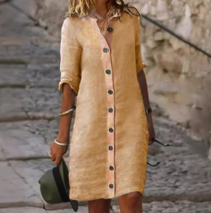 Emilia - Summer Dress with Collar and Buttons