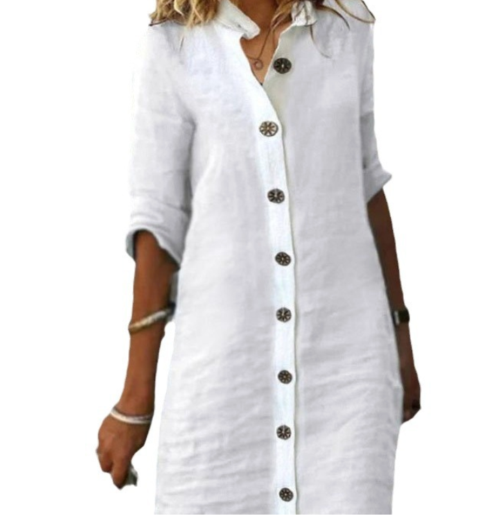 Emilia - Summer Dress with Collar and Buttons
