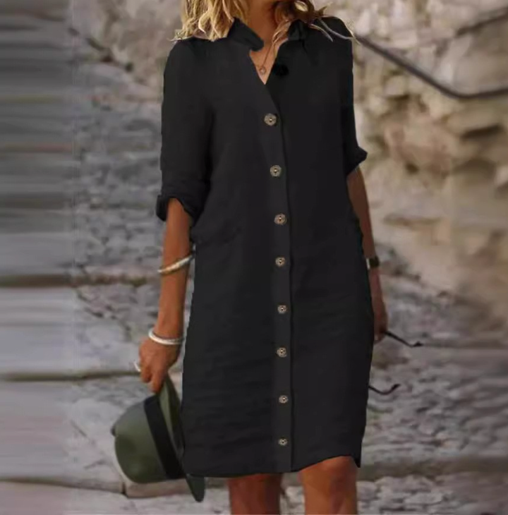 Emilia - Summer Dress with Collar and Buttons