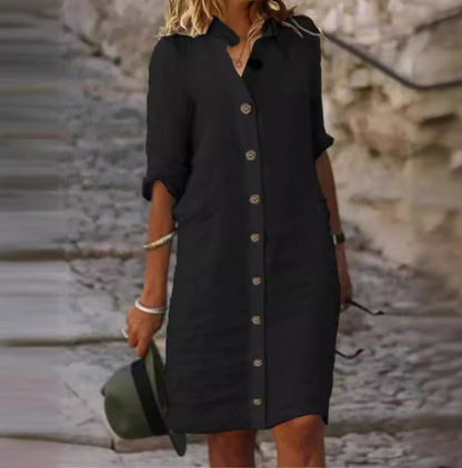 Emilia - Summer Dress with Collar and Buttons