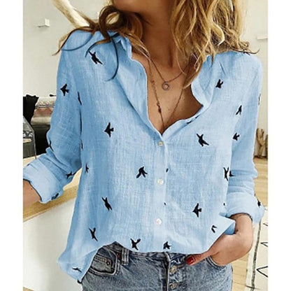 Linda - Casual Loose Long Sleeve Linen Shirt